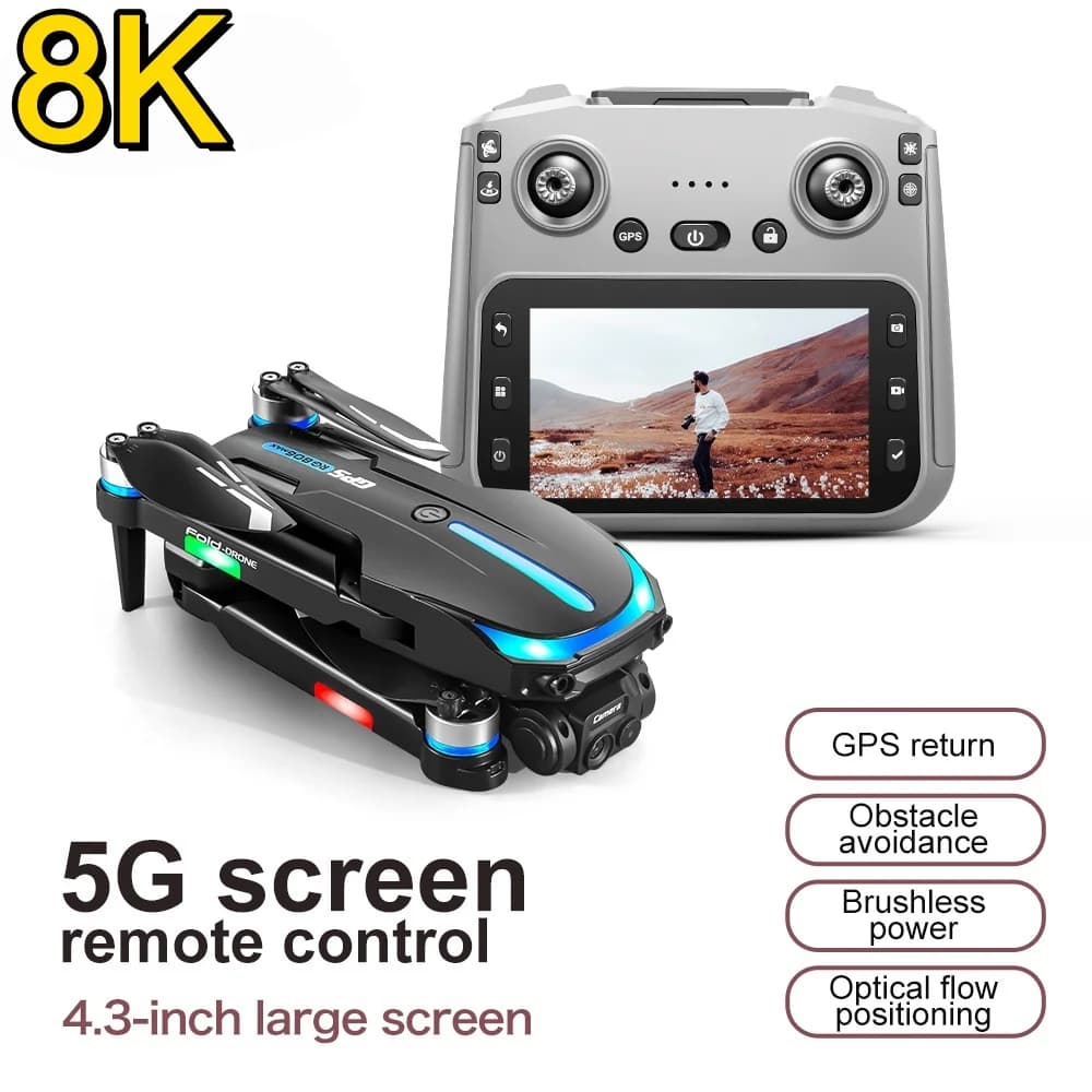 NUOVO Drone RC GPS senza spazzole con doppia fotocamera HD 8K con evitamento degli ostacoli Fotografia aerea Quadcopter Rc Distanza 2000 metri