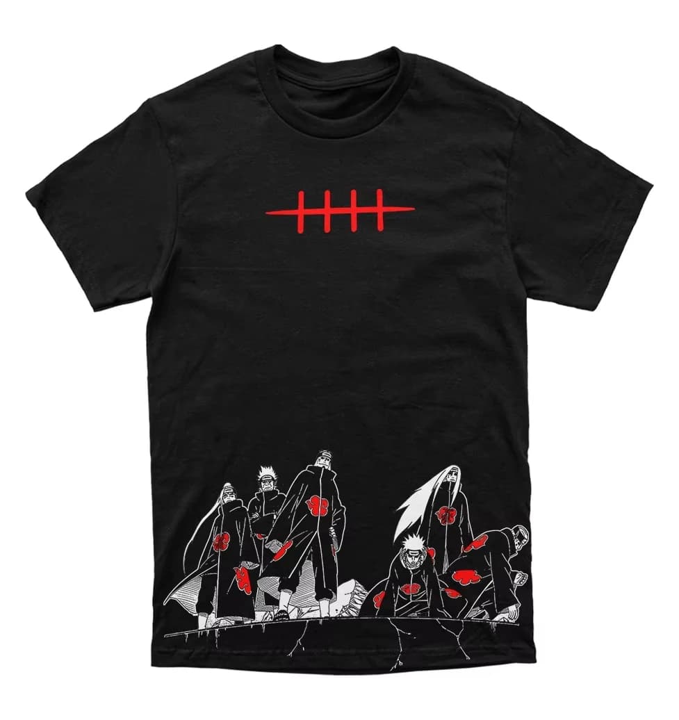 Naruto Pain Akatsuki Six Paths Manga Graphic T-Shirt Men Women Anime Casual Cotton Streetwear Fans Tshirt