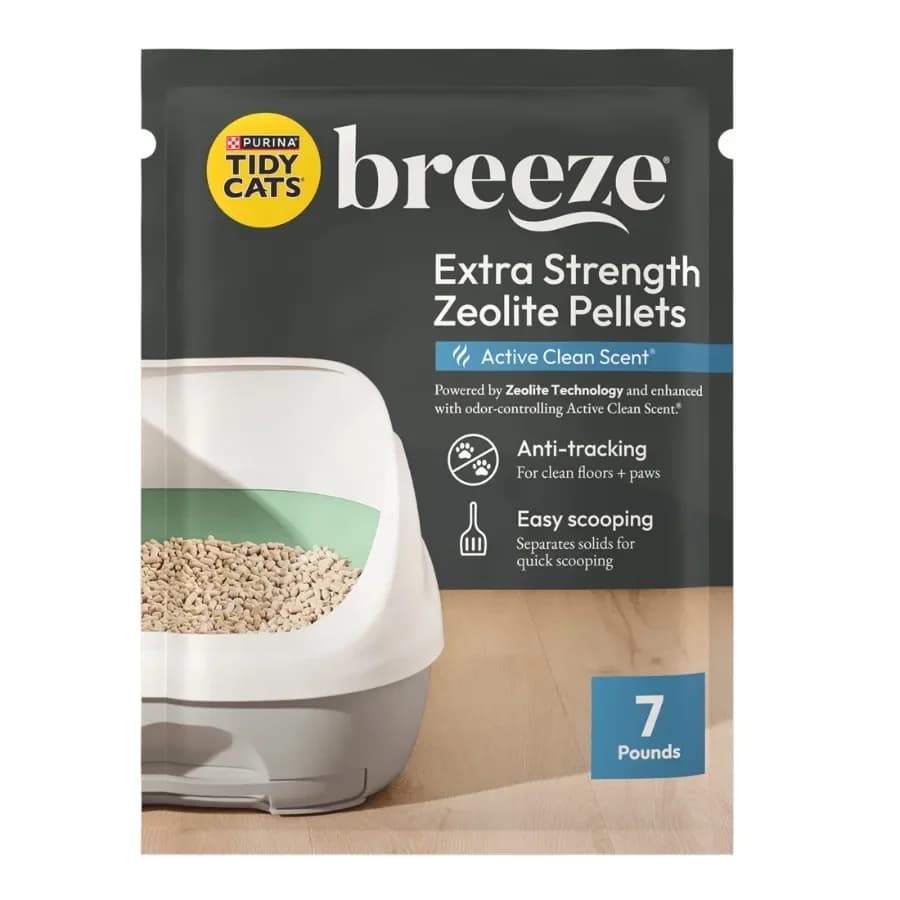 Purina Breeze Enhanced Active Clean Scent 99.9 Percent Dust Free, Multi Cat, Scented Zeolite Pellet Cat Litter Refill