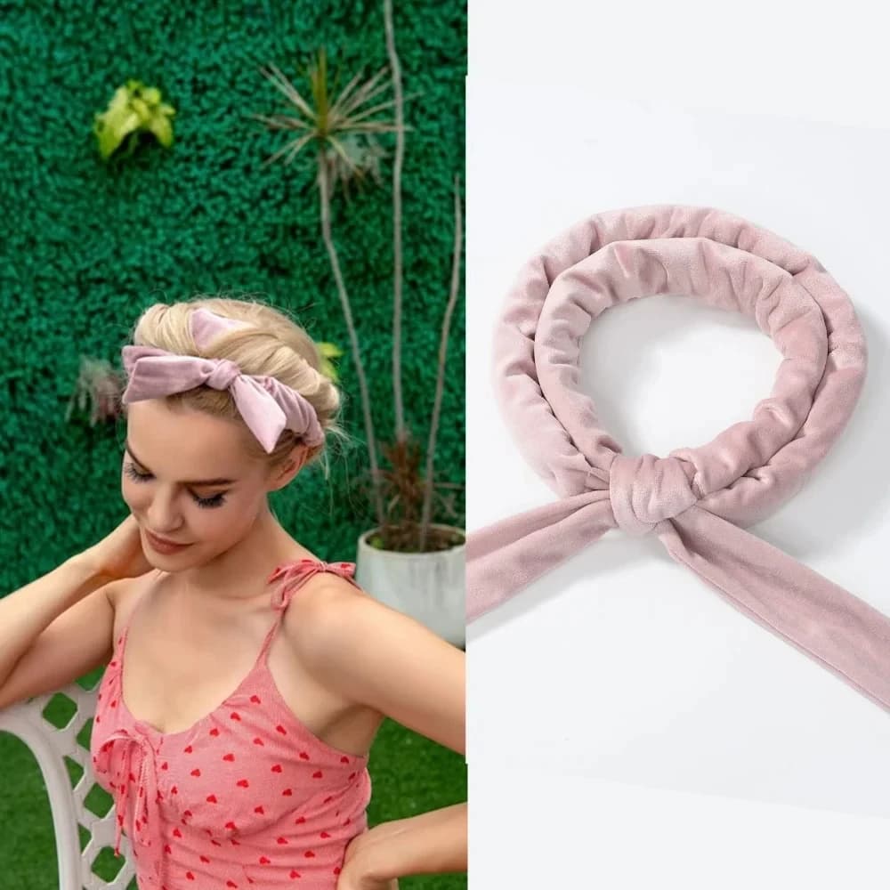 3 pieces for sleeping soft without heat curling band night waves velvet studs without heat for all types of long hair
