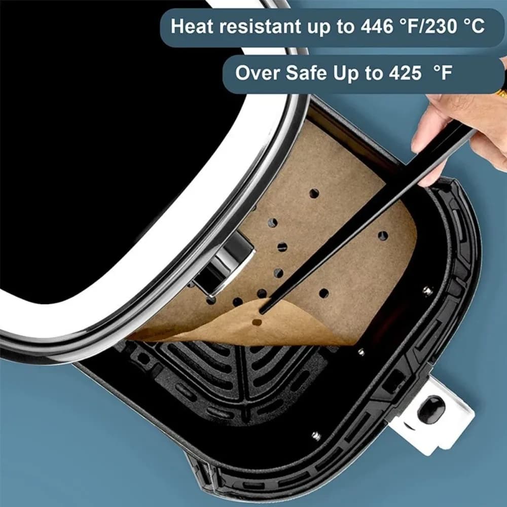 Oven Paper Disposable for Air Fryer, Non-stick, Oil and Water Resistant, for Steam Cooking, Kitchen and Daily Use in Kitchen