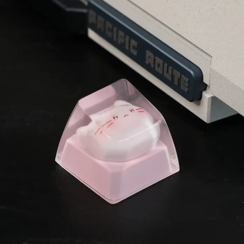 Nuovo Keycap Meccanico a Tema Gatto Kt, Decorazione Traslucida per Tastiera, Accessorio per Tastiera