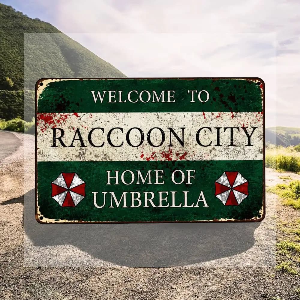Welcome To Raccoon City 16cm Graffiti Stickers Set Hip Hop Street Art Vinyl Decals For Laptop Skateboard Water Bottle Helmet