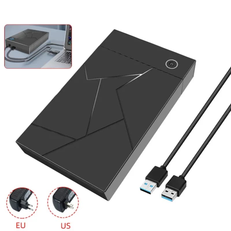 Adattatore da 3,5 2,5 SATA a USB 3.0 Custodia per disco rigido esterno per disco SSD da 3,5 450 Mb/s Custodia per HDD da 18 TB