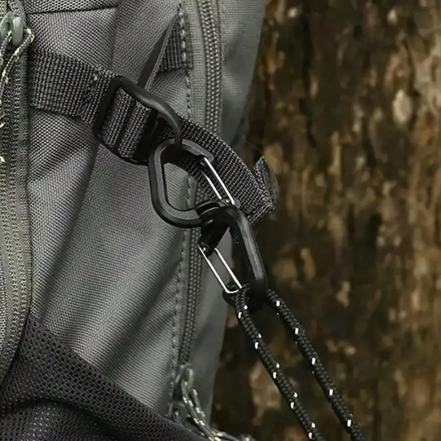 Confezione da 2 360 ° Ganci Girevoli, Moschettoni a S Resistenti per Zaino/Chiavi/Attrezzatura, Accessori Leggeri per Campeggio/Escursionismo/Viaggi