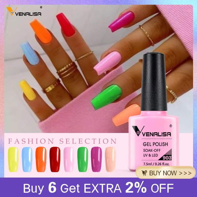 Nail Polish Venalisa Nail Polish 7.5ml Base Coat No Wipe Long Wear Top Coat Cover Full Color Polish Lacquer Paint