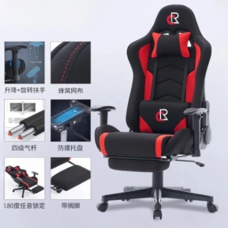 Sedia da Ufficio con Ruote Girevoli, Sollevamento a 180 Gradi, Braccioli Rotanti, Sedia da Gaming, Poltrona per Casa, Ufficio e Computer