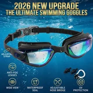 2026 New Upgrade Aegend Swim Goggles For Kids 3-14 Anti-Fog No-Leak Pool Beach | UV Protection, Easy Adjust Buckle, Comfort Fit,