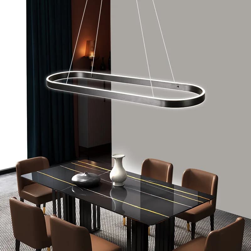 Lampadario da ristorante nordico a LED Lampadario in alluminio ad anello adatto per la cucina Ristorante Lampadario a sospensione Lustre Lighting