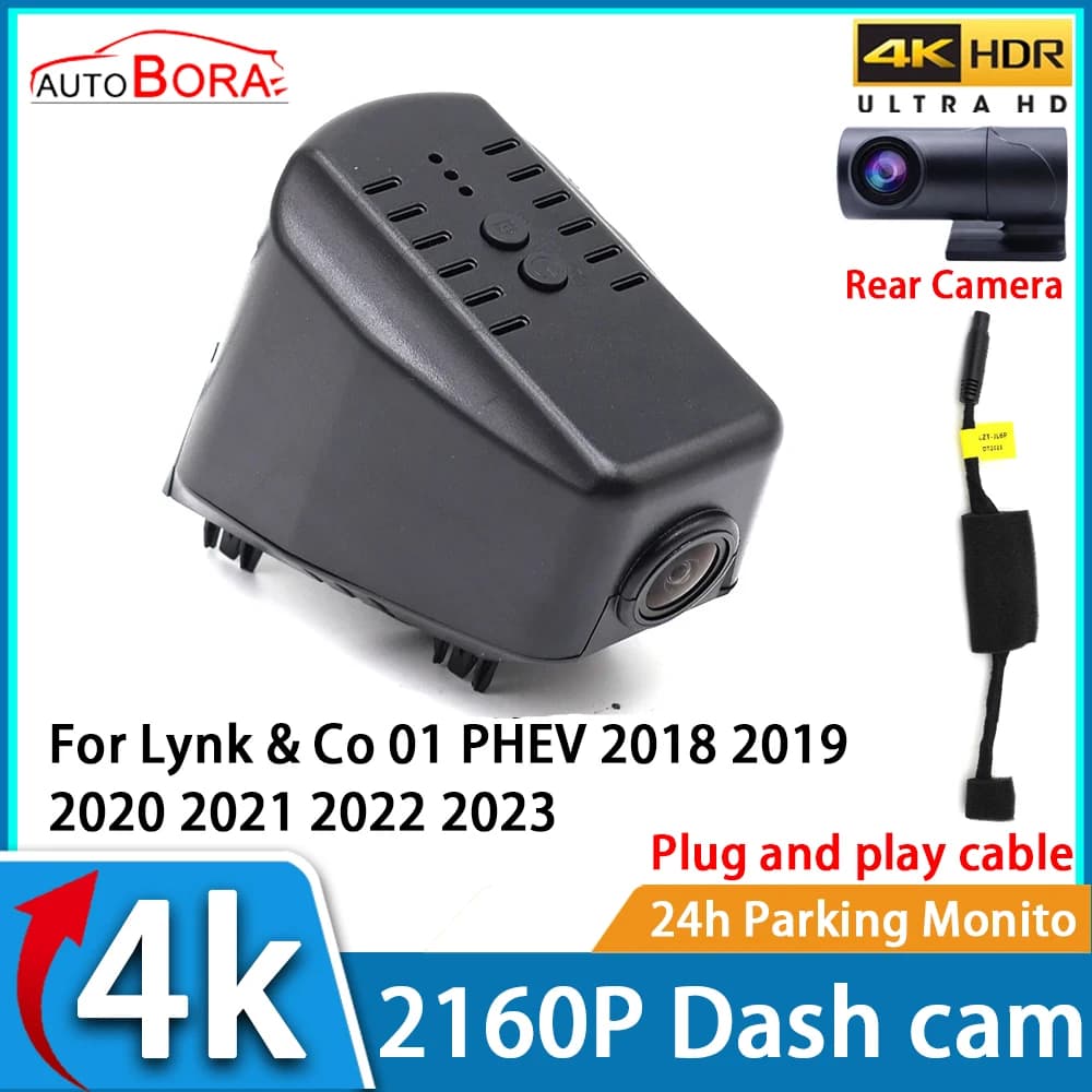 Video Recorder for Auto ZhuCamX with Night Vision UHD 4K 2160P DVR Dash Cam for Lynk & Co 01 PHEV 2018 2020 2021 2022 2023