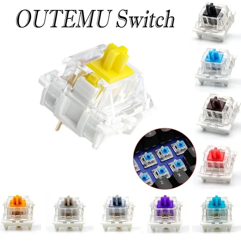 Interruttori Outemu per tastiera meccanica 3 pin antipolvere lineare tattile Clicky silenzioso interruttore da gioco fai da te compatibile con MX Switch