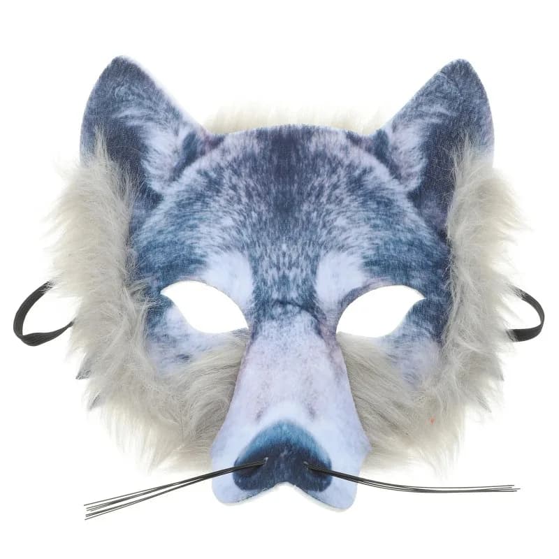 Half Face Tiger Mask -Furry Animal Cosplay Mask for Halloween & Masquerades -Breathable Unisex Party Accessory (Adjustable Strap
