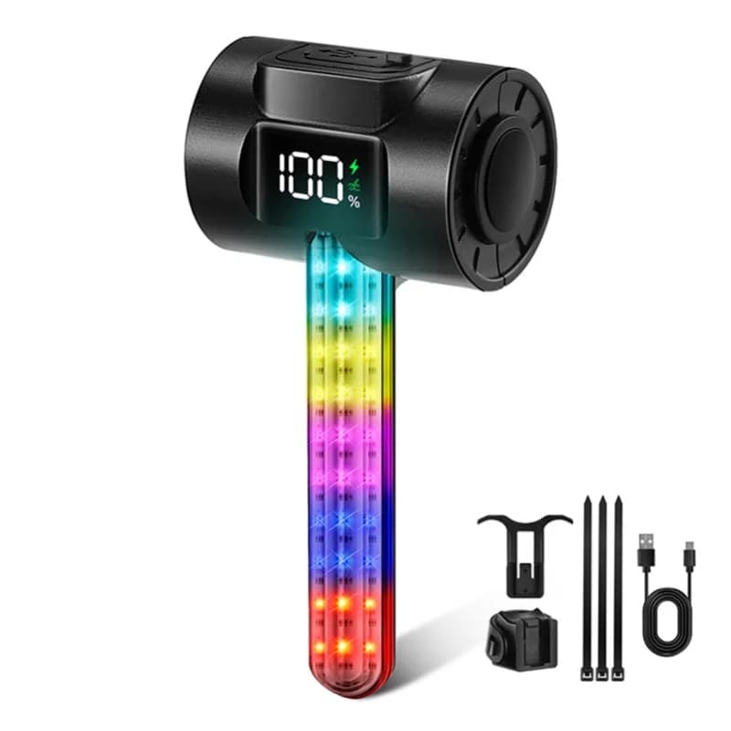Night Pedal Bicycle Lights, Intelligent Rear Light with Navigation Sensor, Long-Term Battery and Double Support