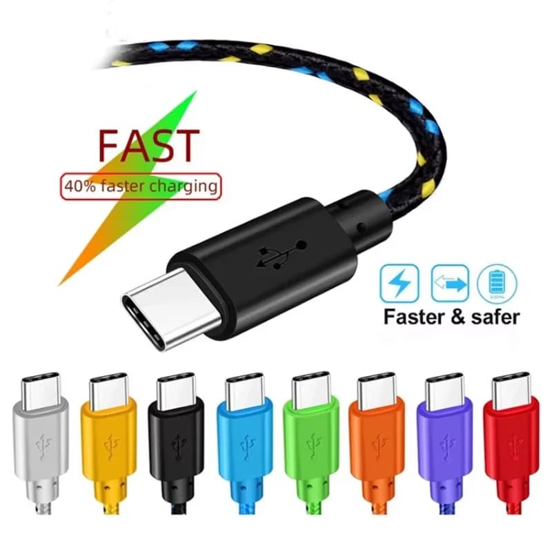 Cavo micro USB intrecciato in nylon Lenovo da 1 m/2 m/3 m, cavo di ricarica USB per sincronizzazione dati, per Samsung, HTC, LG, Huawei, Xiaomi, cavi per telefoni Android