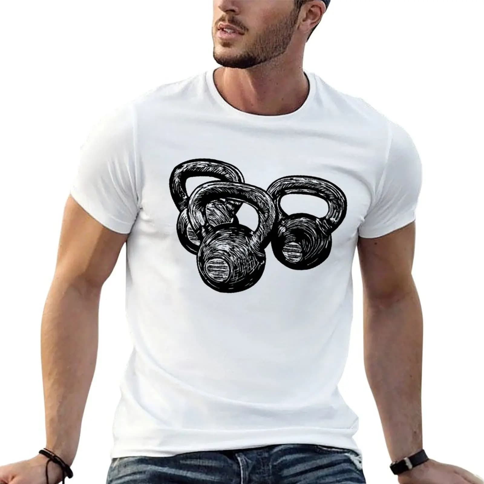 T-shirt Kettlebells men's t-shirts graphic shirts men's graphic shirts
