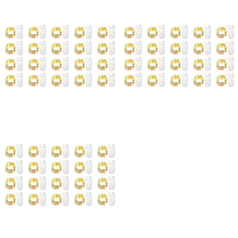 【NUOVO ANNO】 Confezione da 60 luci fatate a batteria, 1 metro, 20 LED, mini luci stellate per barattoli Mason, Natale, bianco caldo