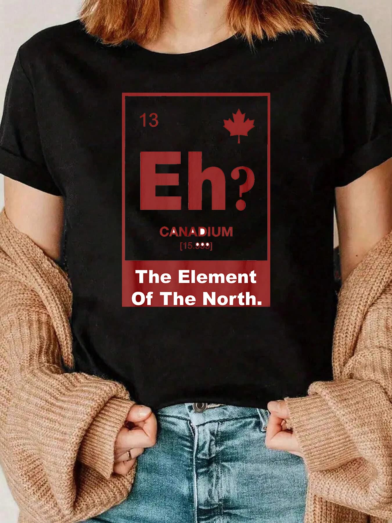 Eh Canadium Element Of The North Stampa T Shirt Abbigliamento casual da donna 220g