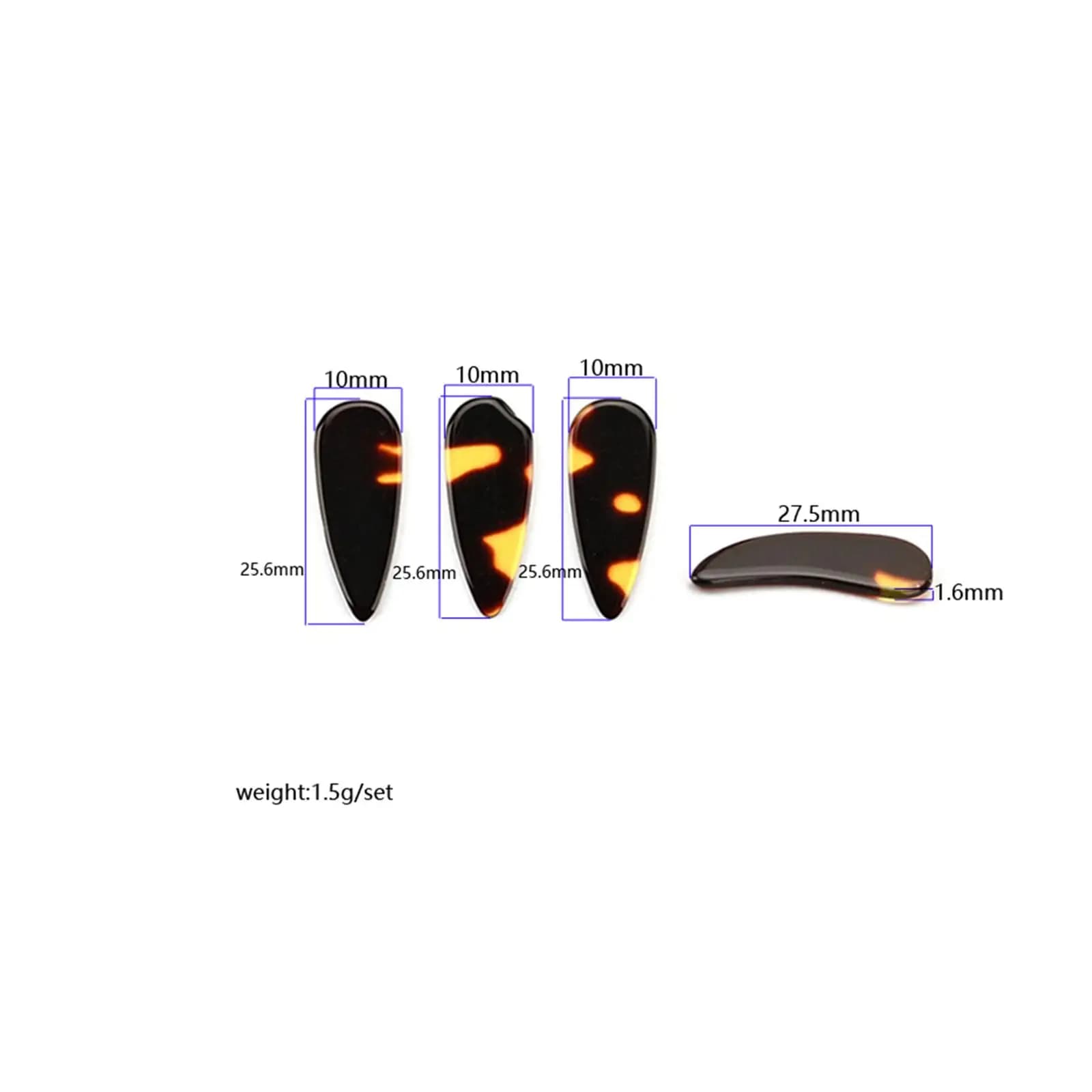 4x plettri per chitarra cinese tradizionali per strumenti a corda Ukulele