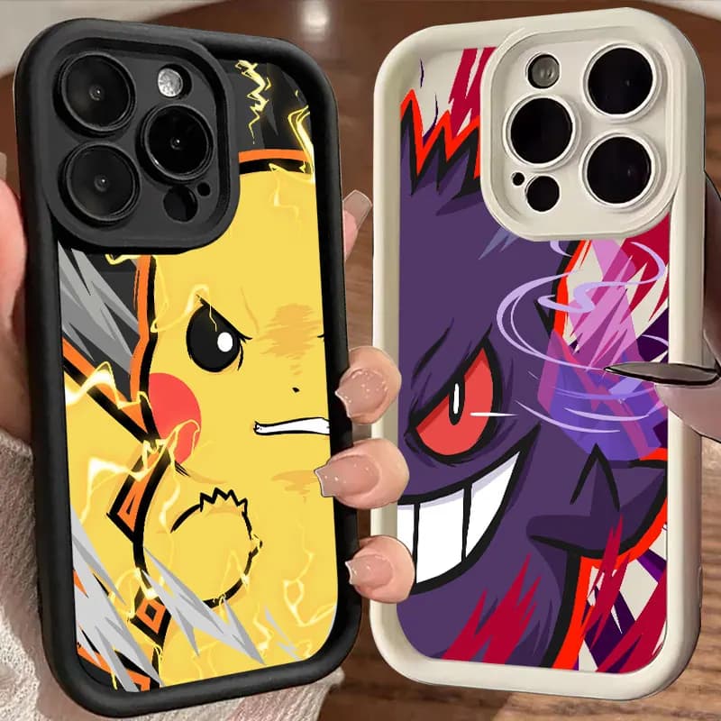 Gengars-Pikachus Monsters Phone Case for iPhone 16 Case iPhone 15 14 13 12 Mini 11 Pro Max 16 Plus XS 15Pro Shockproof Cover