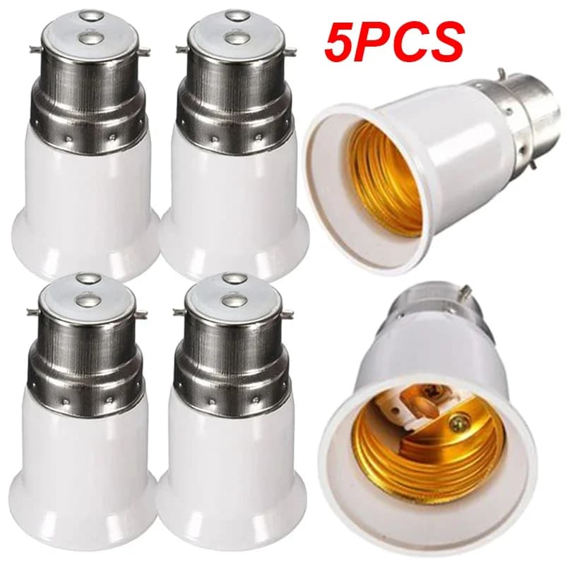1/5PCS Portalampada Converter from B22 to E27 Converter Lampadina Lampada Base Vite Adapter Portalampada Anti-bruciante