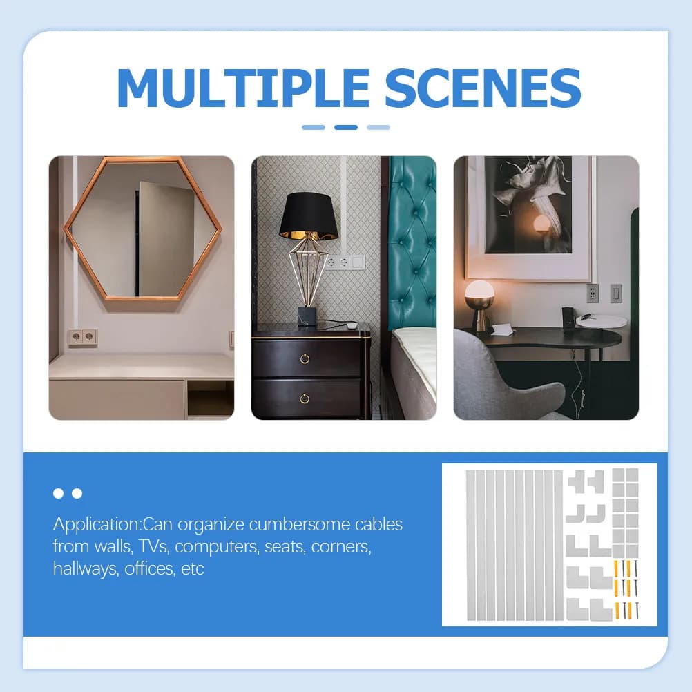 Set di 1 Canalina Isolante a Design Semplice e Durevole per Gestione Cavi, Copricavo Nascosto per Parete