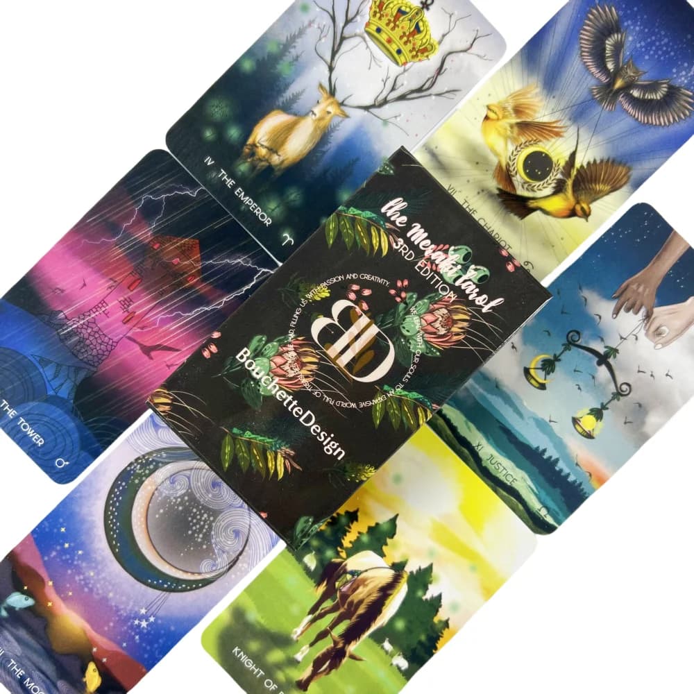 Carte dei Tarocchi Meraki 3a EDIZIONE, Mazzo da 79 Carte, Edizione Divinazione Visions in Inglese, Gioco da Tavolo Meraki Tarot
