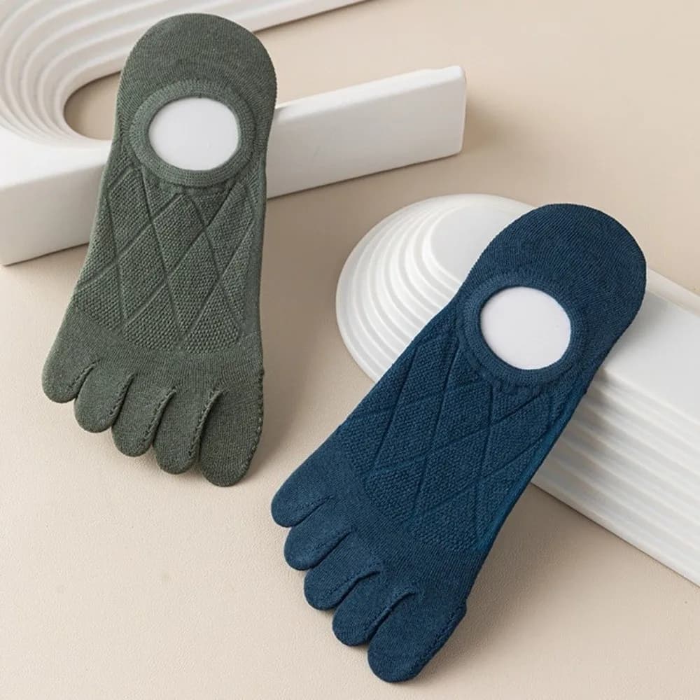Thin Hosiery Men's Five Finger Socks Anti-slip Odor Resistant Five Toe Boat Socks Cotton Mesh Low Cut Sports Socks Bike Bicycle