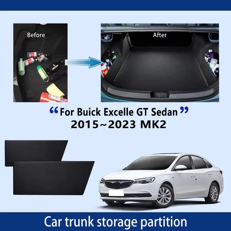 Accessori auto Per Buick Excelle GT 2015 ~ 2023 MK2 Tronco Partizione di Stoccaggio Multifunzione di Stoccaggio Auto Parti Interni Organizzatore