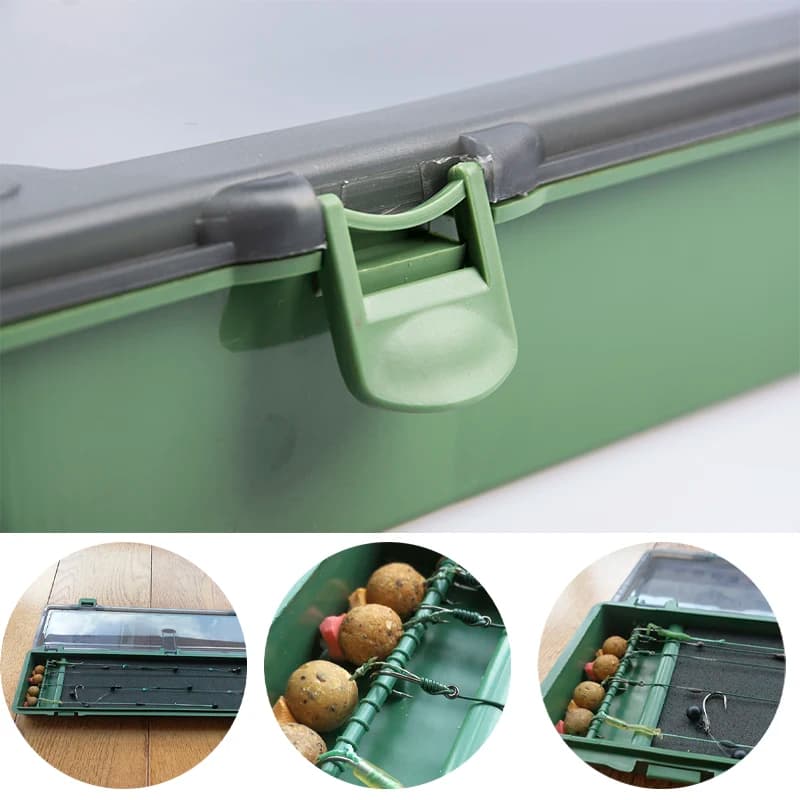 [SP] Scatola per Attrezzatura da Pesca alla Carpa, Porta Rig Rigido con Perni, Scatola per Rig da Pesca alla Carpa