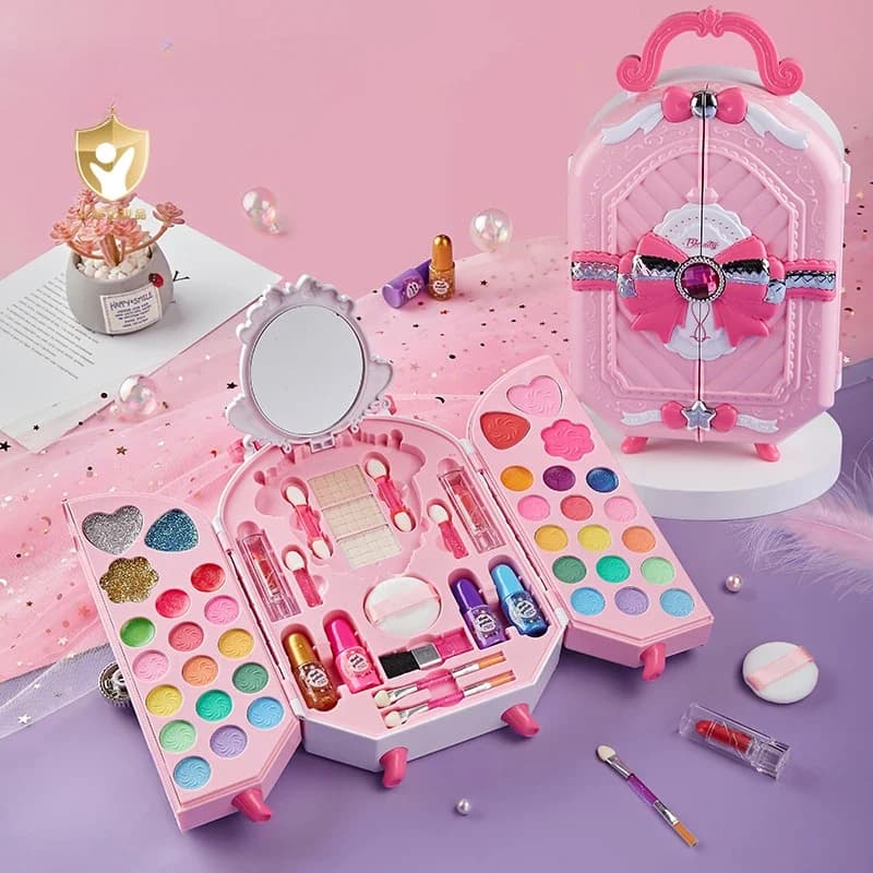 Safe Cosmetic Toy for Girl Princess Cosmetic Umbrella Nail Polish Set Non-toxic Beauty Set Lavabile Fashion Makeup Birthday Gift