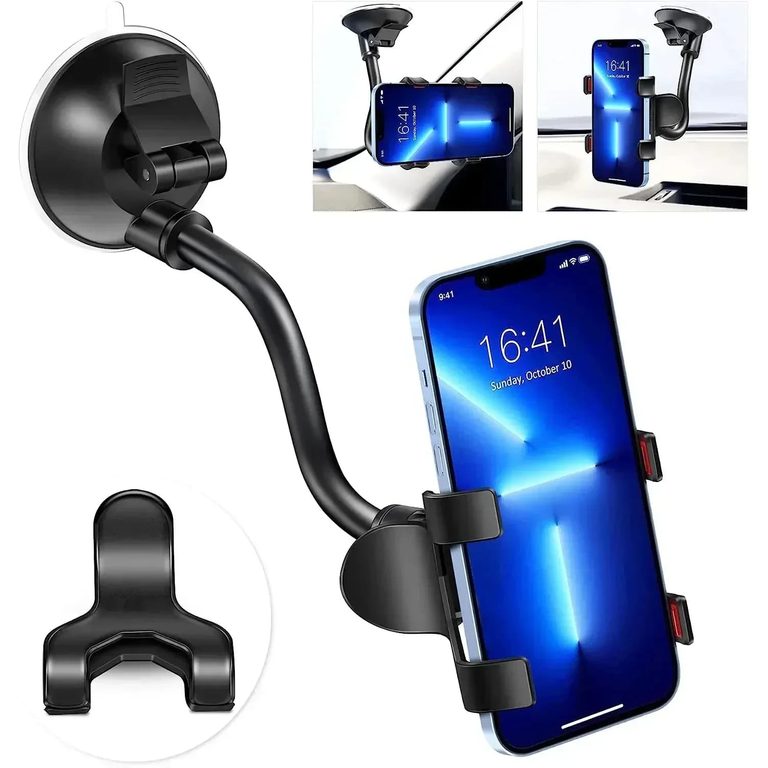 Potente supporto a ventosa 360 ° Supporto Girevole per Telefono da Auto, Clip per Cellulare