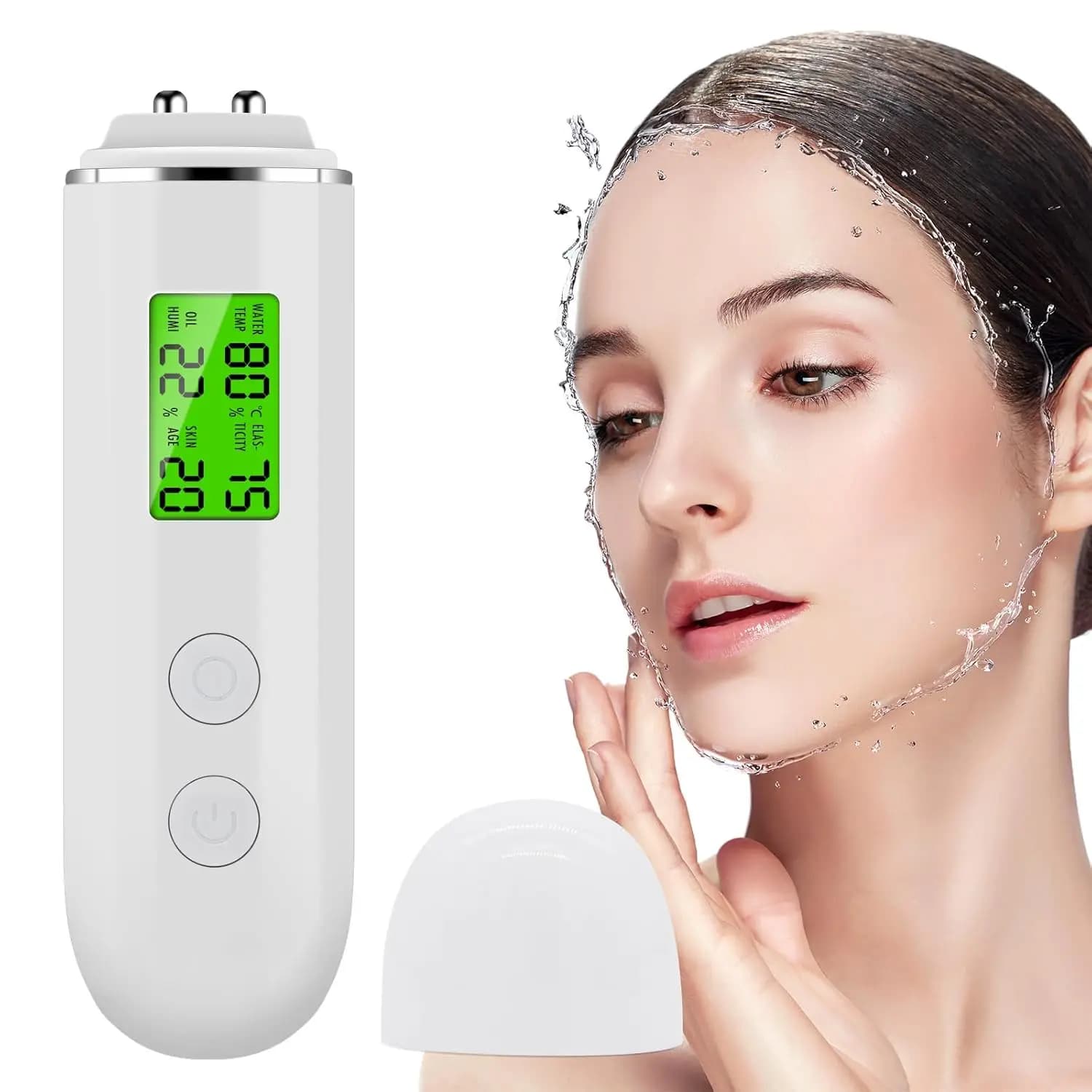 Digital Skin Analyzer Pen Face Moisture Oil Tester Facial Water Elasticity Monitor Skin Age Test Meter Fluorescent Agent Detecto