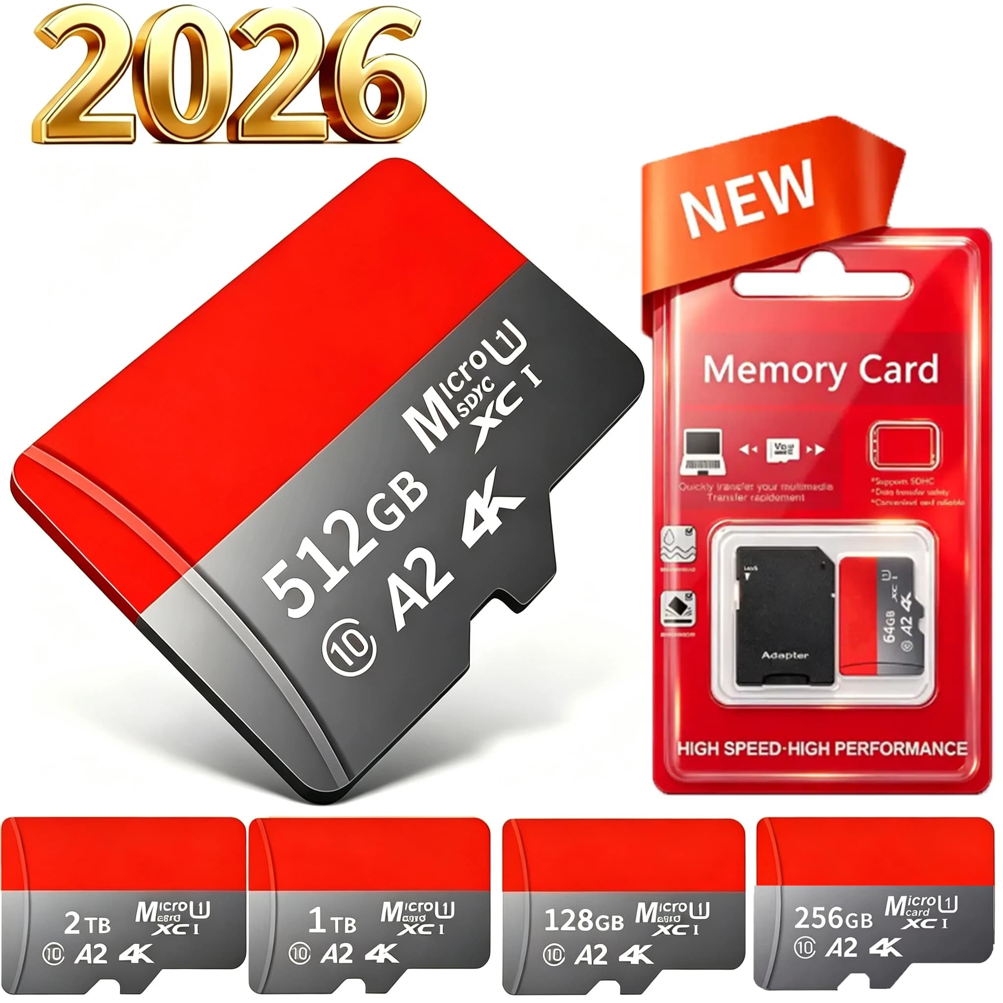 High Speed Micro SD Memory Card 512GB 4K Full HD Video Compatible with Phone GoPro Action Camera 64GB 128GB 256GB