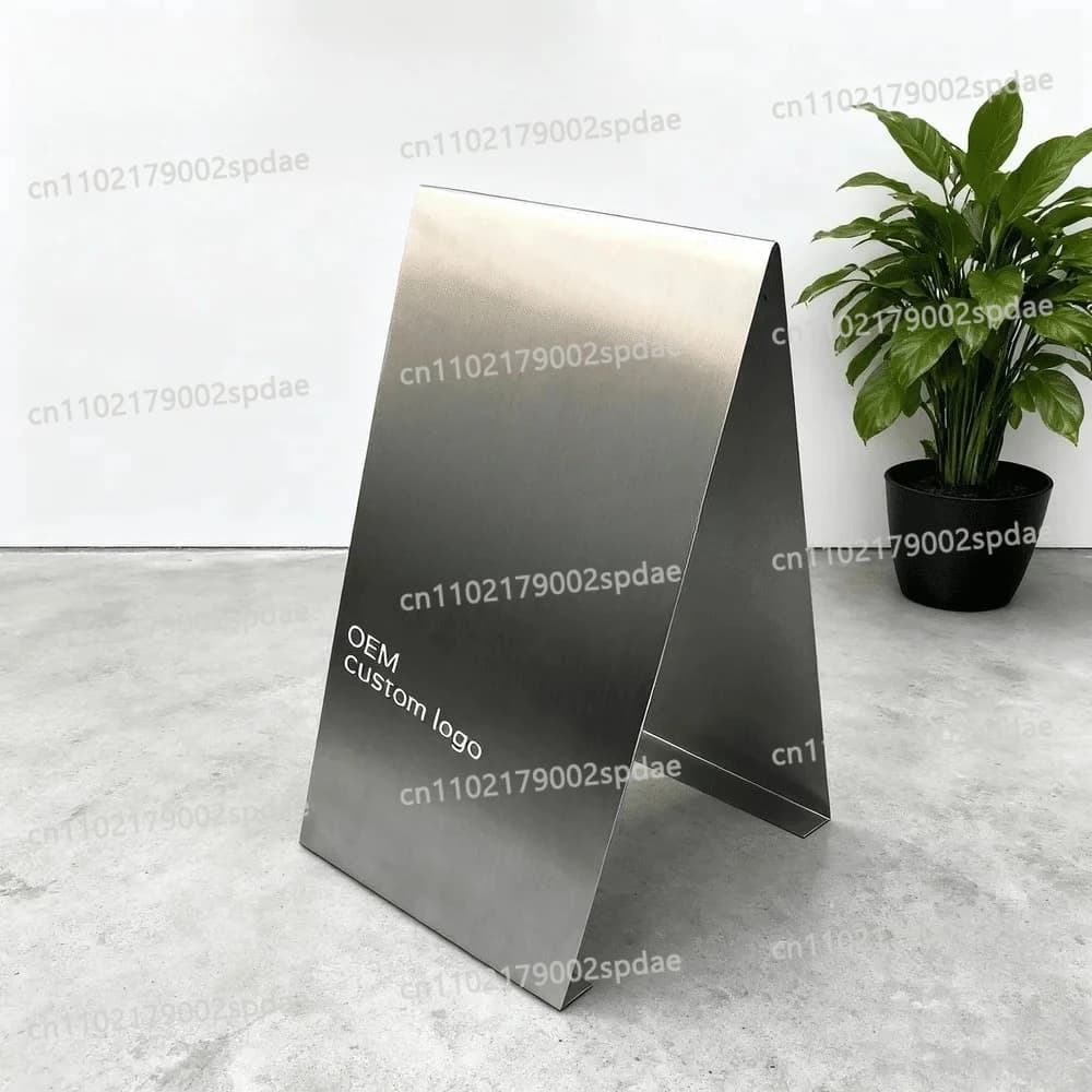 Custom Stainless Steel A Frame Sign Commercial Double Sided Outdoor Floor Stand Advertising Metal Sign Board