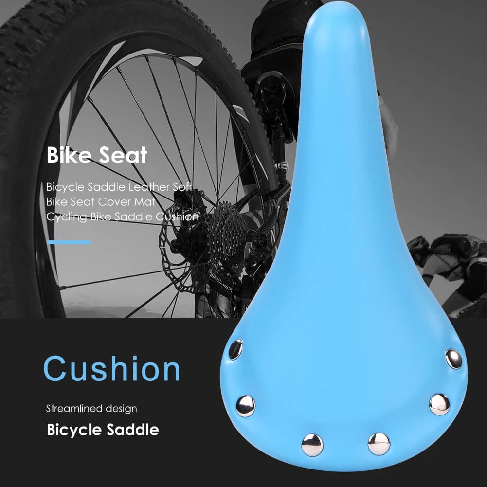 Cuscino per Bicicletta in Pelle Traspirante, Sella MTB Comoda, Morbida e Portatile, Impermeabile, Accessori per Ciclismo