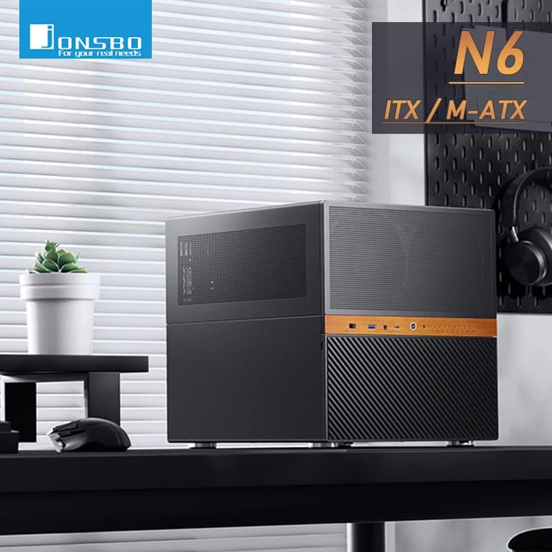Jonsbo N6 Custodia per PC NAS Host Box MATX Computer desktop 9 slot per disco rigido Supporto 240 Telaio per computer ITX raffreddato ad acqua 2 Ventole per case