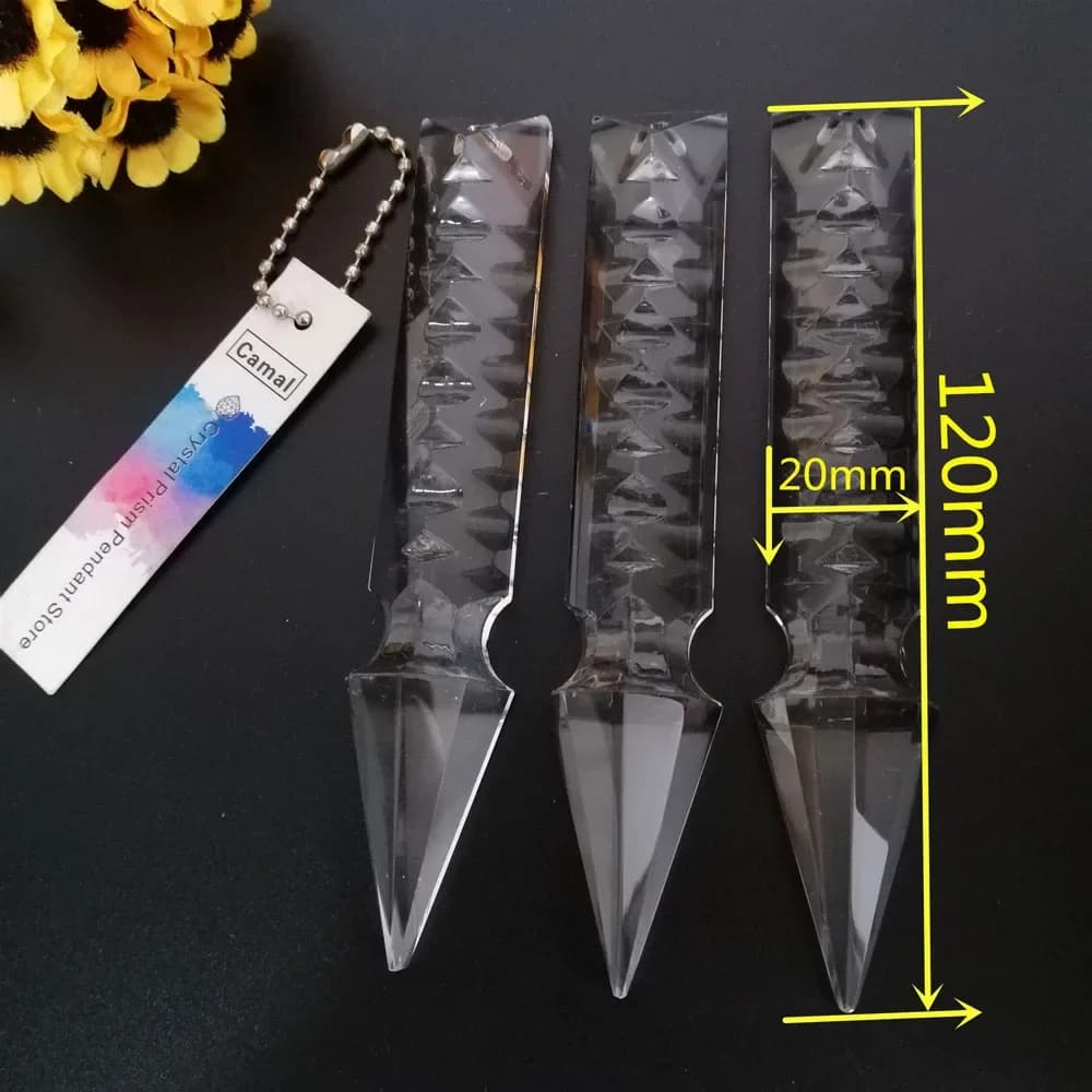 Camal 3 pz 120mm Testa di Razzo Goccia Ciondolo di Cristallo Prisma Lampada Parte di Illuminazione Lampadario A Sospensione SunCatcher Decorazione Della Festa Nuziale
