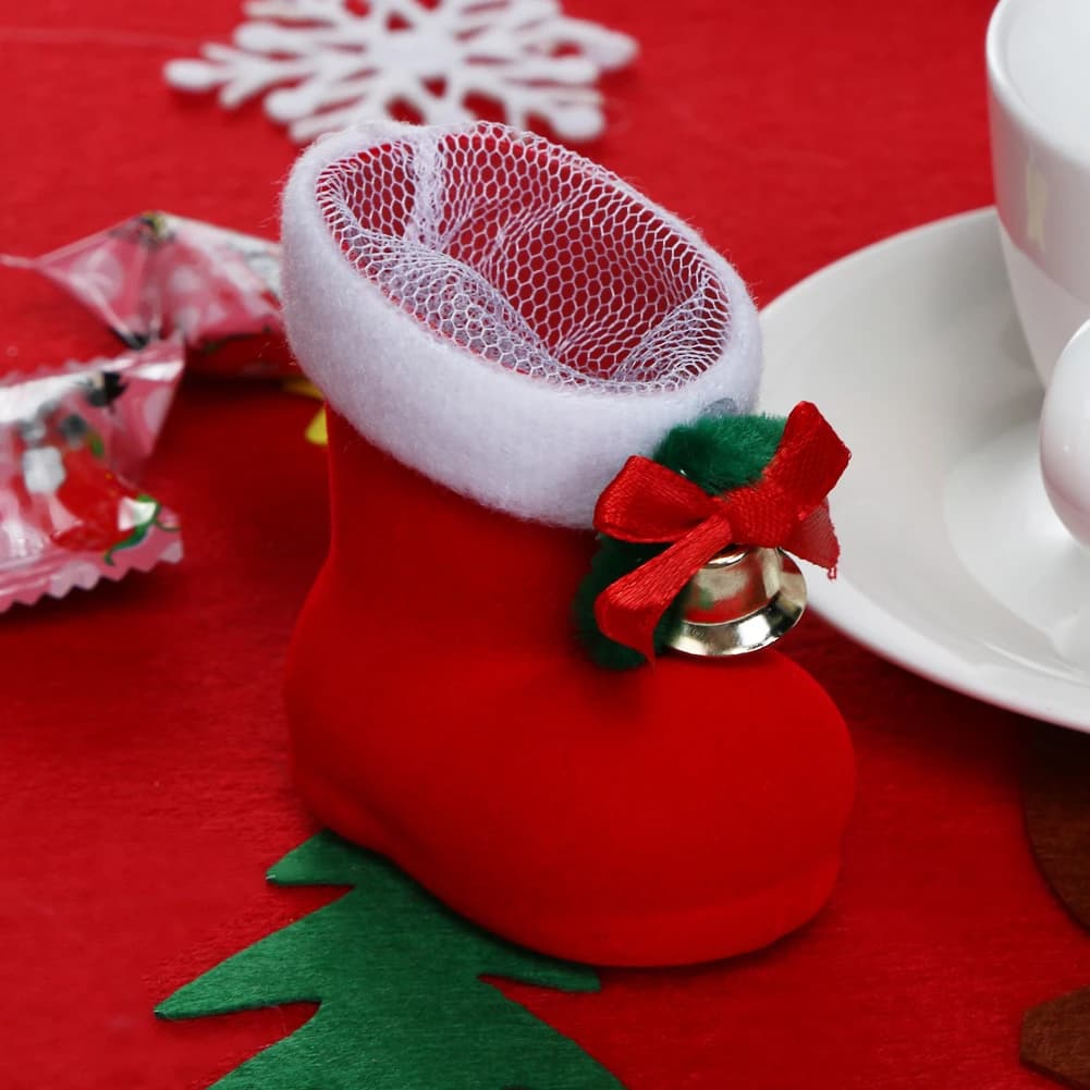Sacchetto regalo di caramelle di Natale Decorazioni per feste a casa Stivali di caramelle di Babbo Natale di Natale Mini decorazione per albero di Natale Dropship