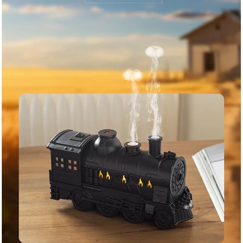NUOVO Diffusore di oli essenziali a forma di mini treno con diffusore di aromaterapia umidificatore d'aria a nebbia fredda leggera per la camera da letto dell'home office