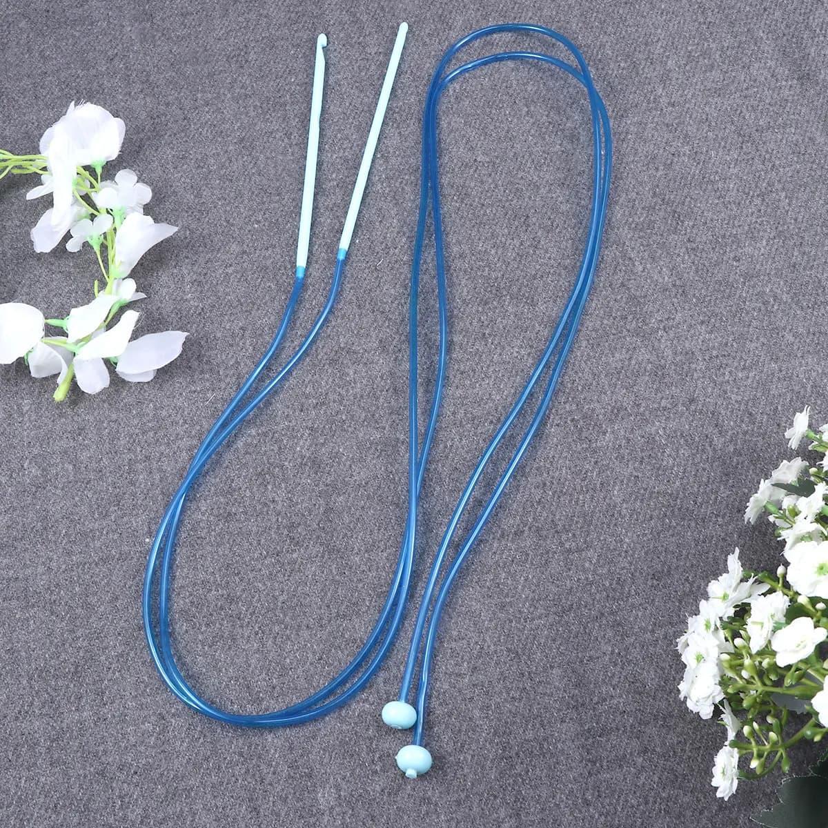 12Pcs Carpet Crochet Hook Set Afghan Tunisian Plastic Hooks Flexible Cable Various Sizes Wool Yarn Craft Tools