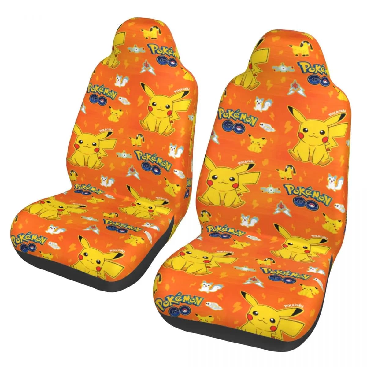 Universal Car Seat Cover Poke-Mon Pikachu, Interior Accessories for SUVs, Polyester Seat Covers with Cartoon Motives