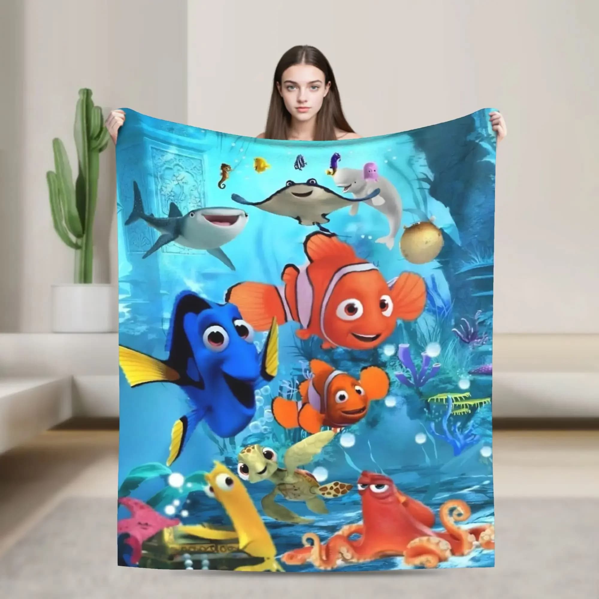 Coperta Morbida e Calda per Bambini 'Finding Nemo', Plaid in Flanella per Camera da Letto e Divano