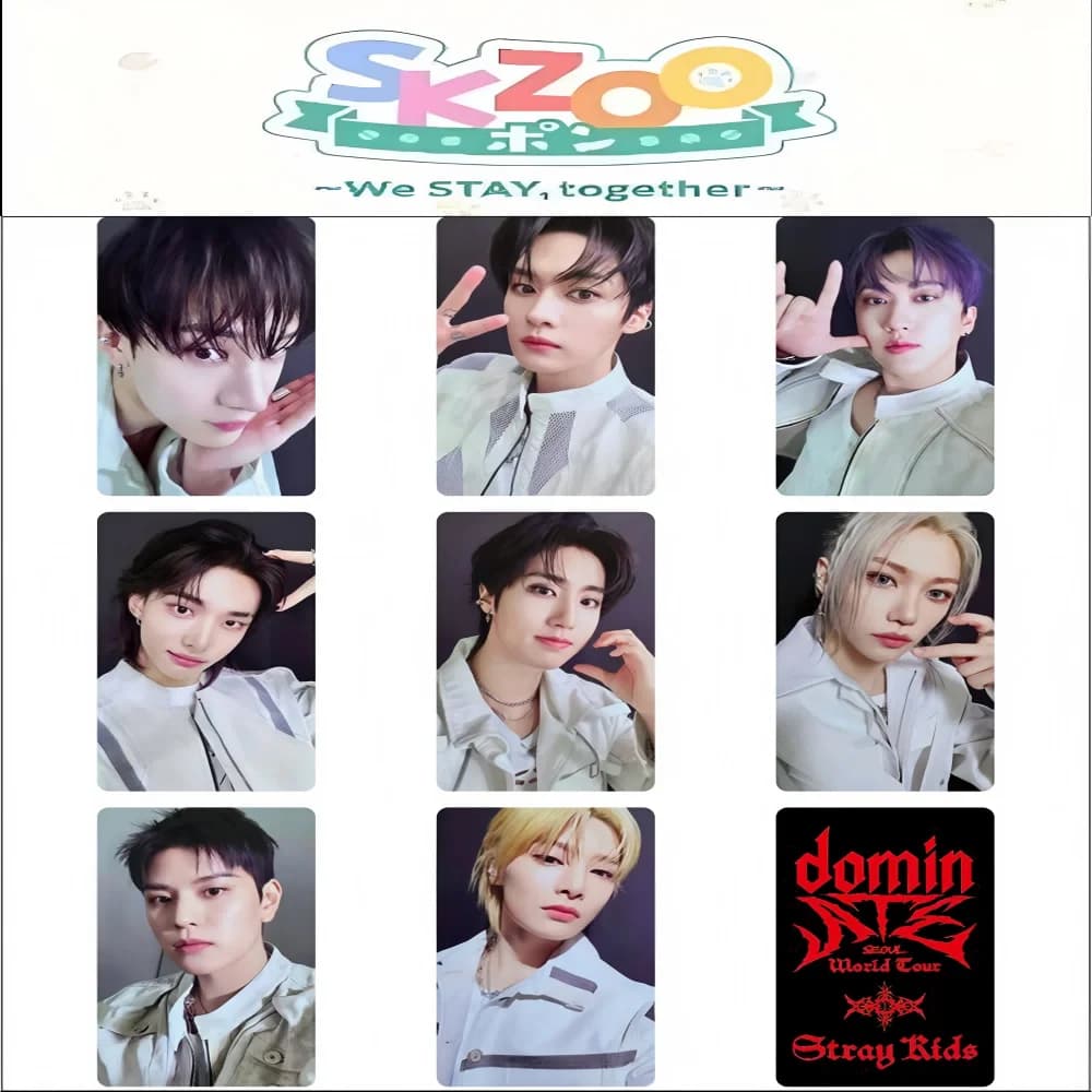 8 Pezzi Nuove Carte Flash Stray Kids SKZoo KARMA, Carte da Collezione World Tour, Carte Fotografiche, Carte LOMO, Regalo