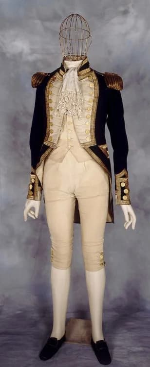1825s British Royal Naval Cosplay Uniforme Uomini adulti Ufficiale militare Abiti Giacca Gilet Pantaloni Set Costumi