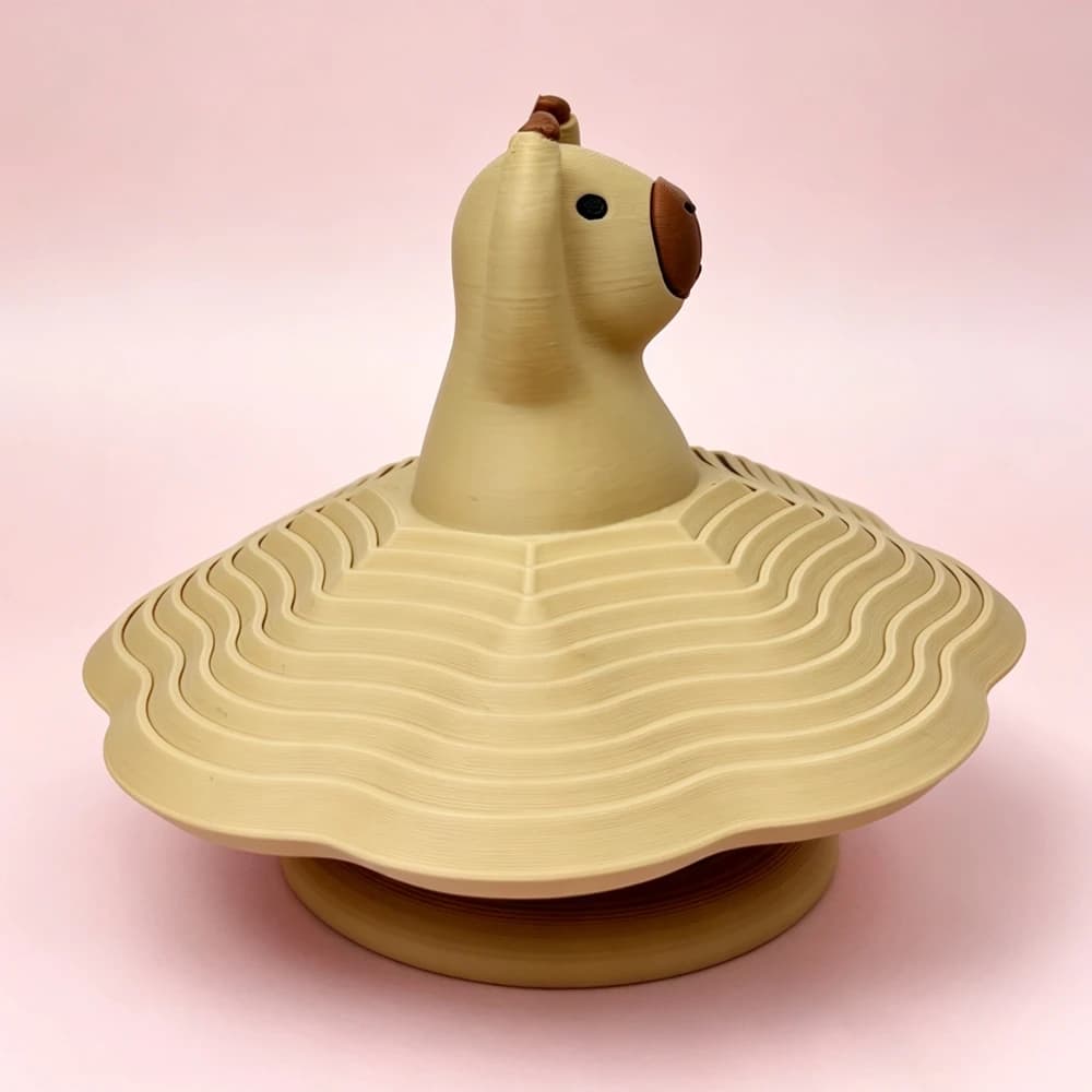 3D Printed Spinning Capybara Ballerina Figurine Cute Ballet Animal Desk Ornament Funny Stress Relief Fidget Spinner Toy