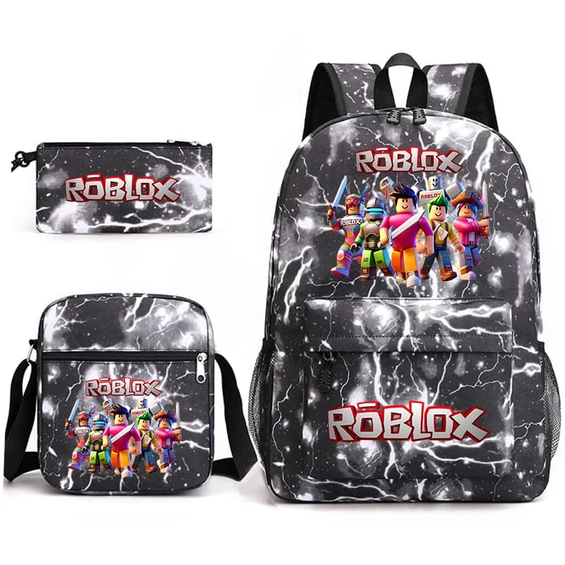 Set Zaino Roblox per Ragazzi e Ragazze 3 in 1, Bundle Studentesco con Zaino Scuola, Borsa a Tracolla e Astuccio
