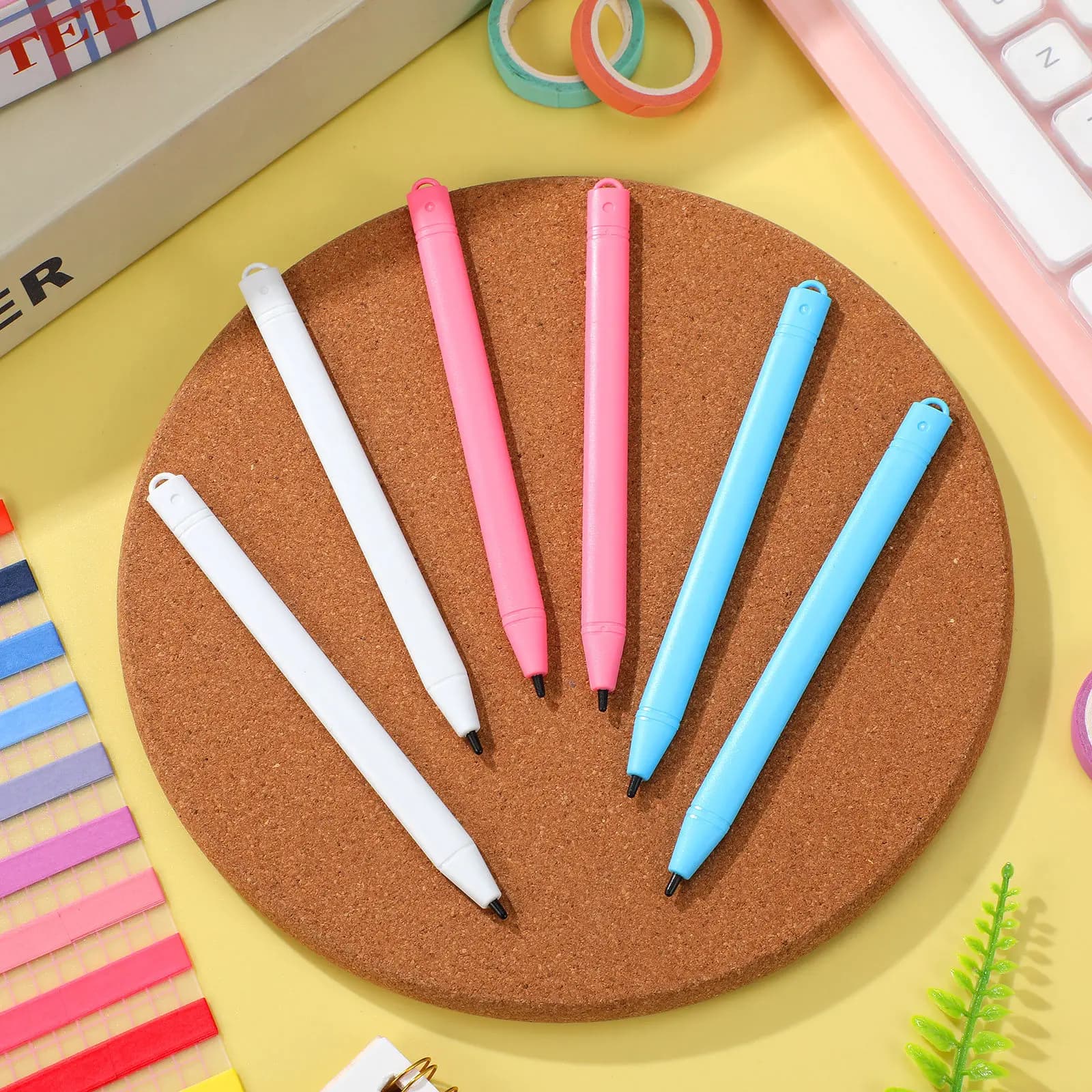 Penna stilo riutilizzabile da 6 pezzi per tablet LCD, penna da disegno digitale leggera e portatile ad alta precisione, non ricaricabile, per disegnare