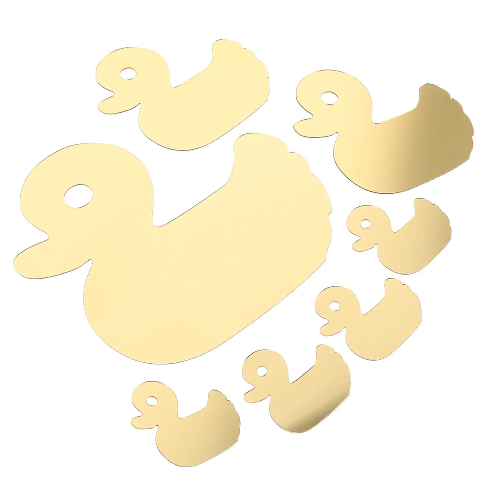 Set di 7 Adesivi Murali a Forma di Anatra, Specchi Decorativi 3D Rimovibili per Soggiorno, Camera da Letto e Bagno