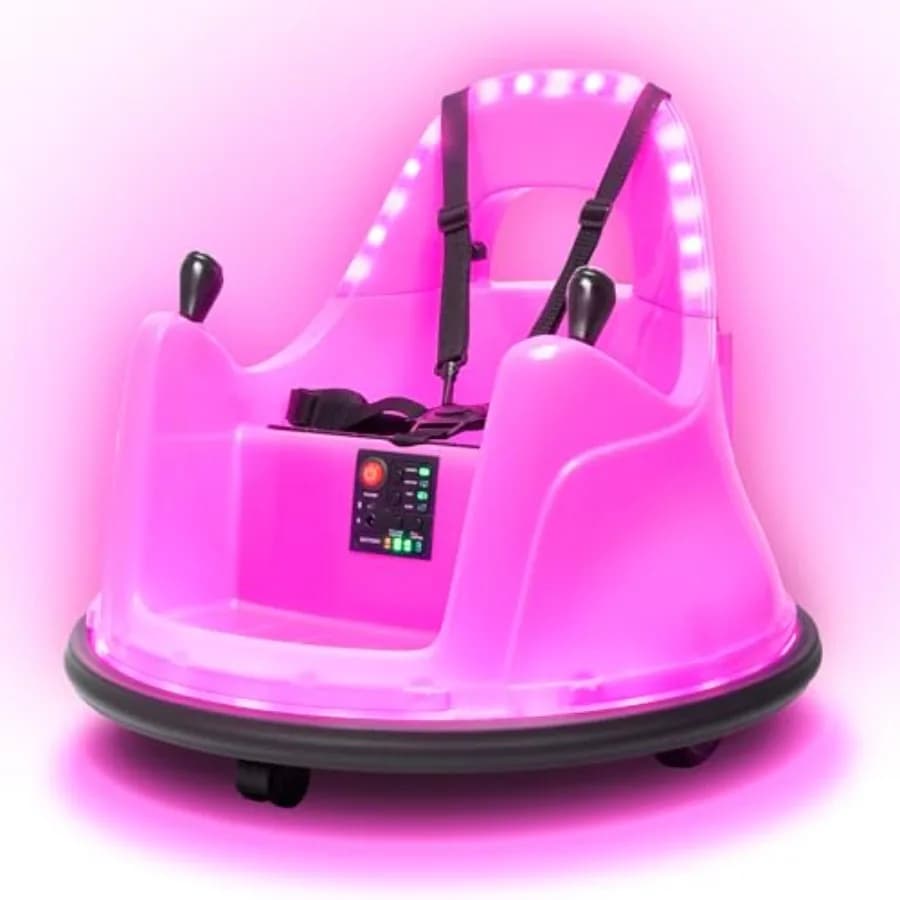 Auto Elettrica Smart Bumper Car Aggiornata per Bambini e Ragazzi 1.5-6 Anni, 12V 2 Velocità, Giocattolo Elettrico con Telecomando e Controllo APP, LE