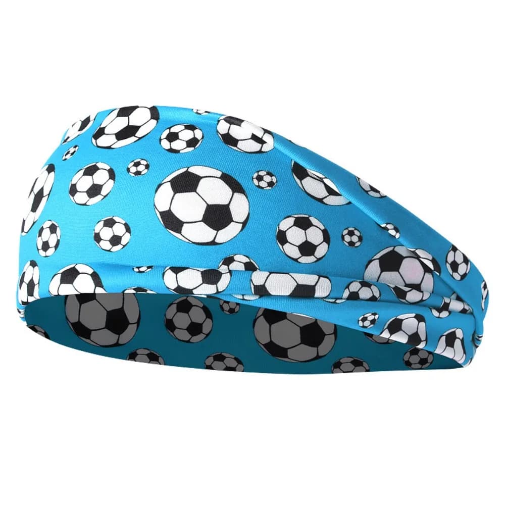 Fascia per capelli da calcio con stampa, elastica, traspirante, regolabile, unisex